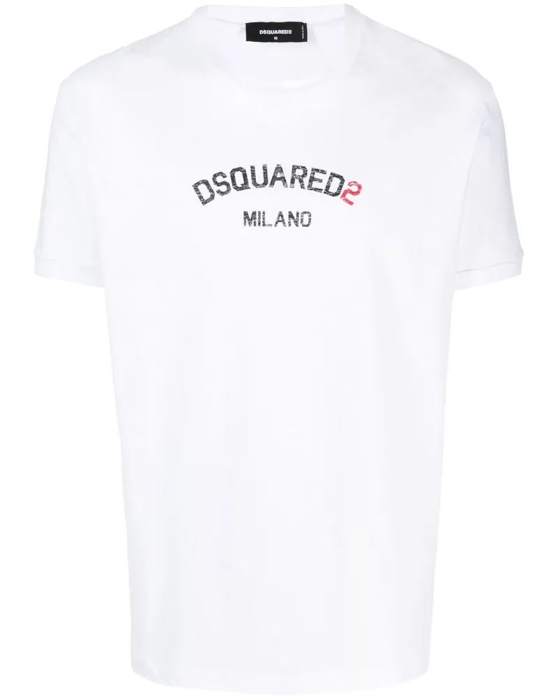 Dsquared2 T-Shirt mit Logo-Print - Weiß Weiß