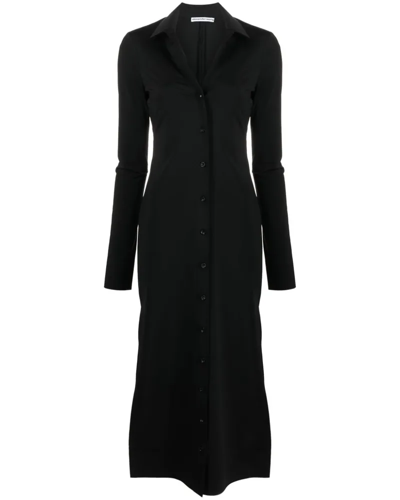 Alexander Wang Hemdkleid mit Logo-Prägung - Schwarz Schwarz