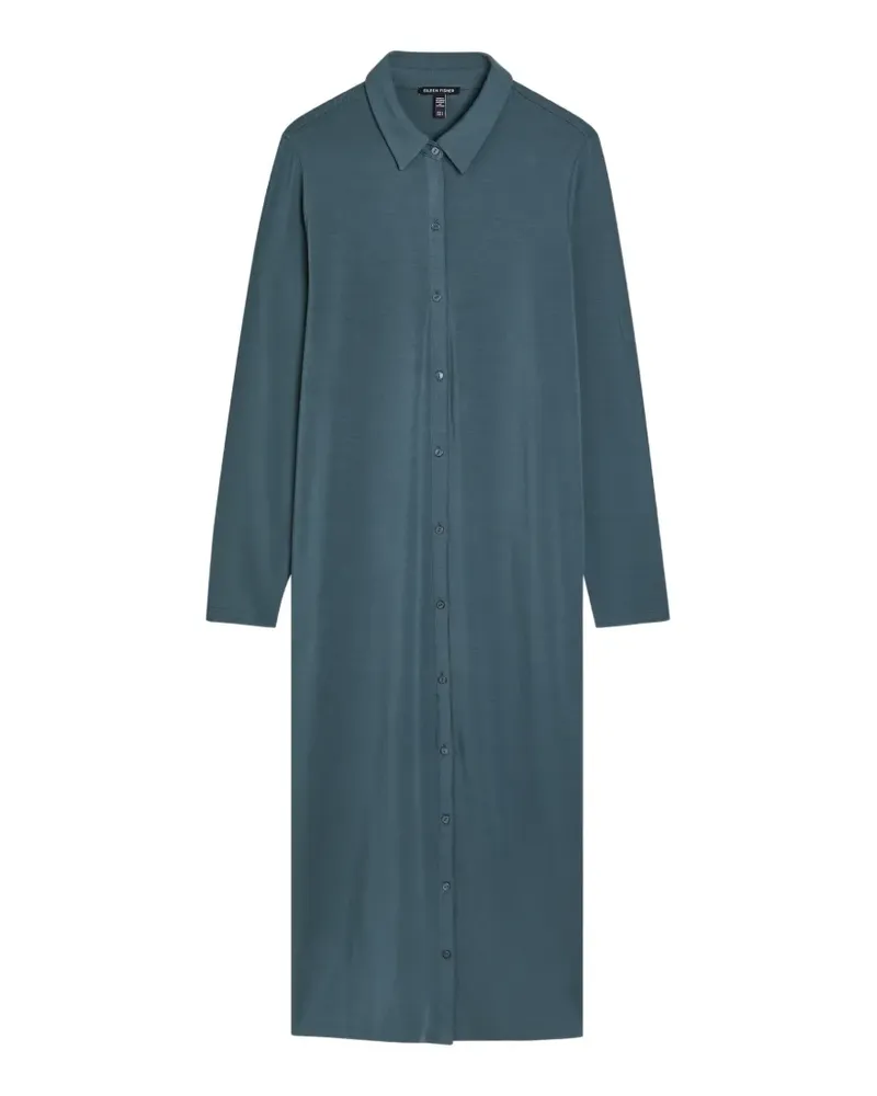Eileen Fisher Midikleid mit Knöpfen - Blau Blau