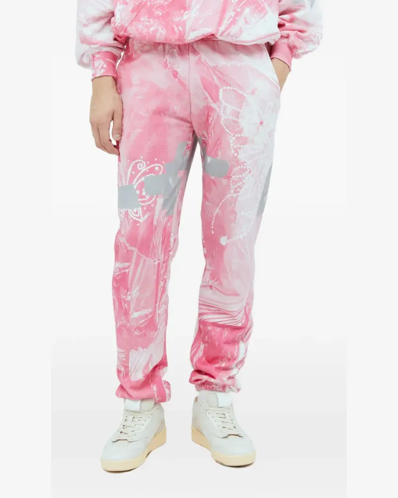 Praying Garbage graphic-motif track pants - Rosa Rosa