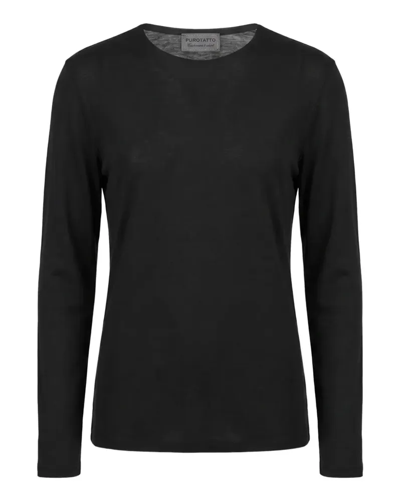 Purotatto Klassisches Langarmshirt - Schwarz Schwarz