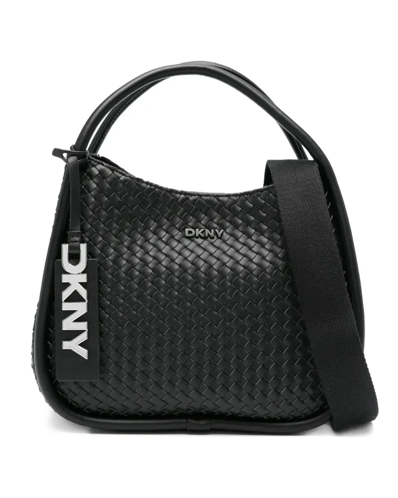 DKNY Mittelgroße gewebte Capri Tote Bag - Schwarz Schwarz