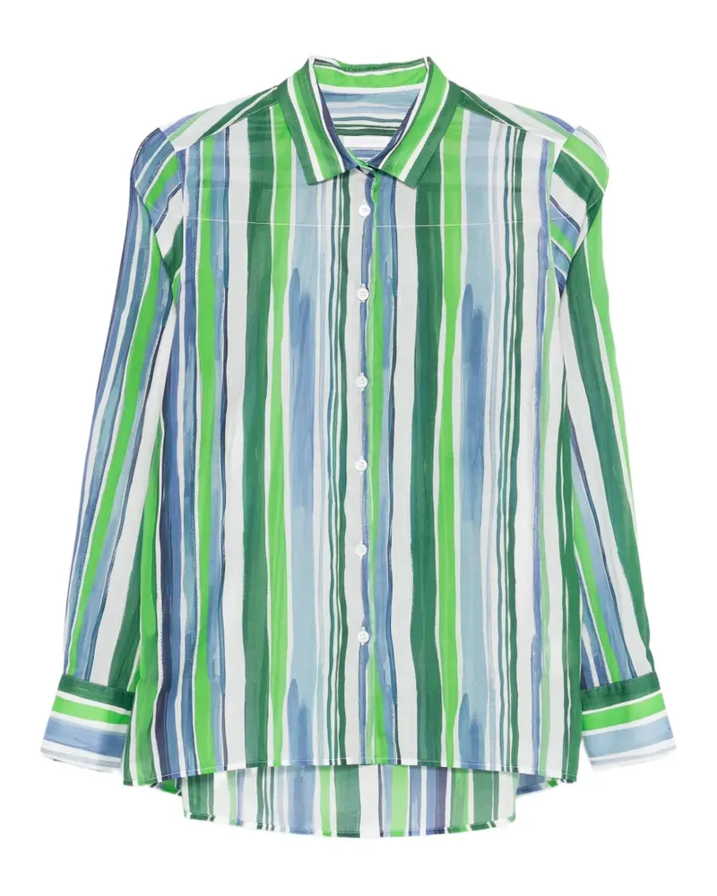 Robert Friedman striped long-sleeve shirt - Grün Grün
