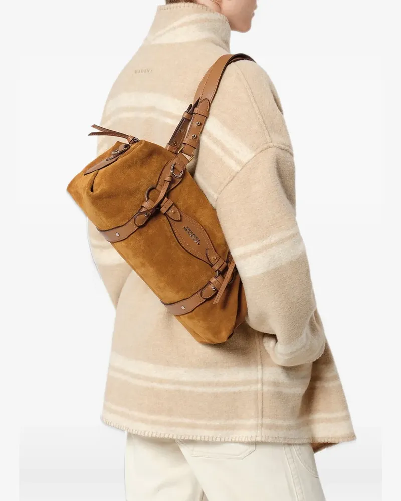 Isabel Marant Tilpa Mini Schultertasche mit Lederbesatz - Braun Braun
