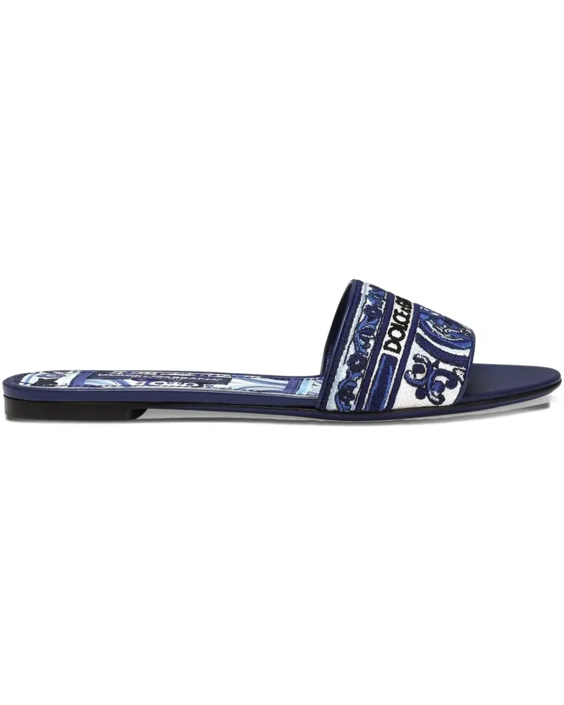 Dolce & Gabbana Bestickte Pantoletten - Blau Blau
