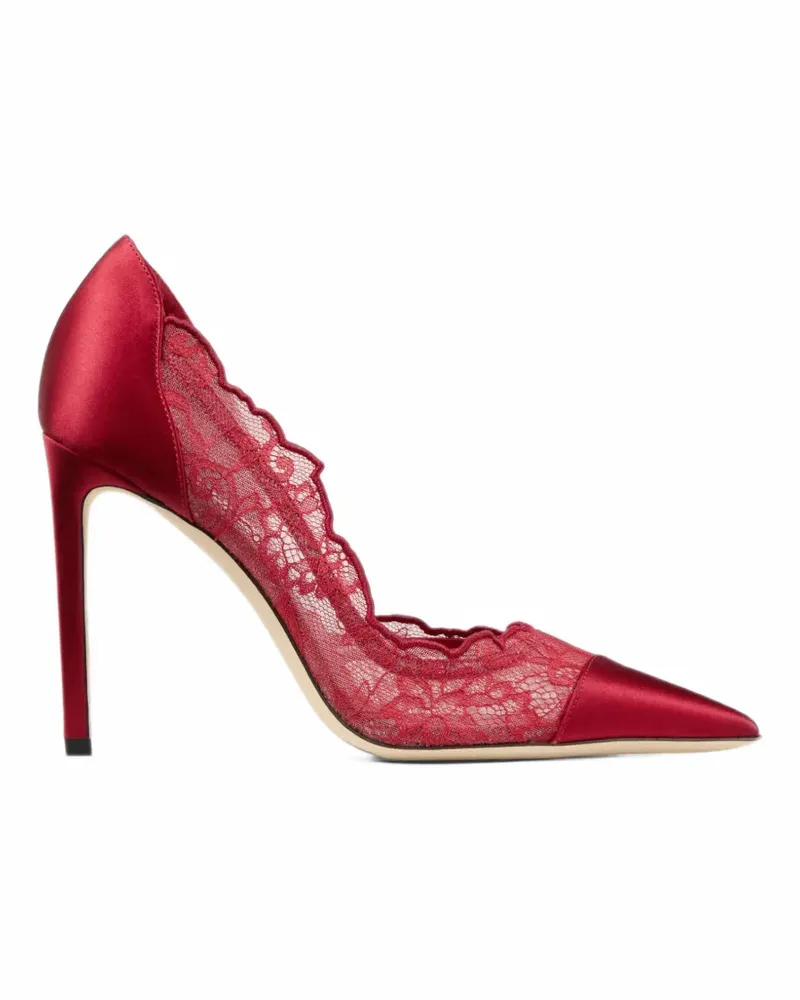 Jimmy Choo Brigitte Pumps mit Spitzeneinsatz - Rot Rot