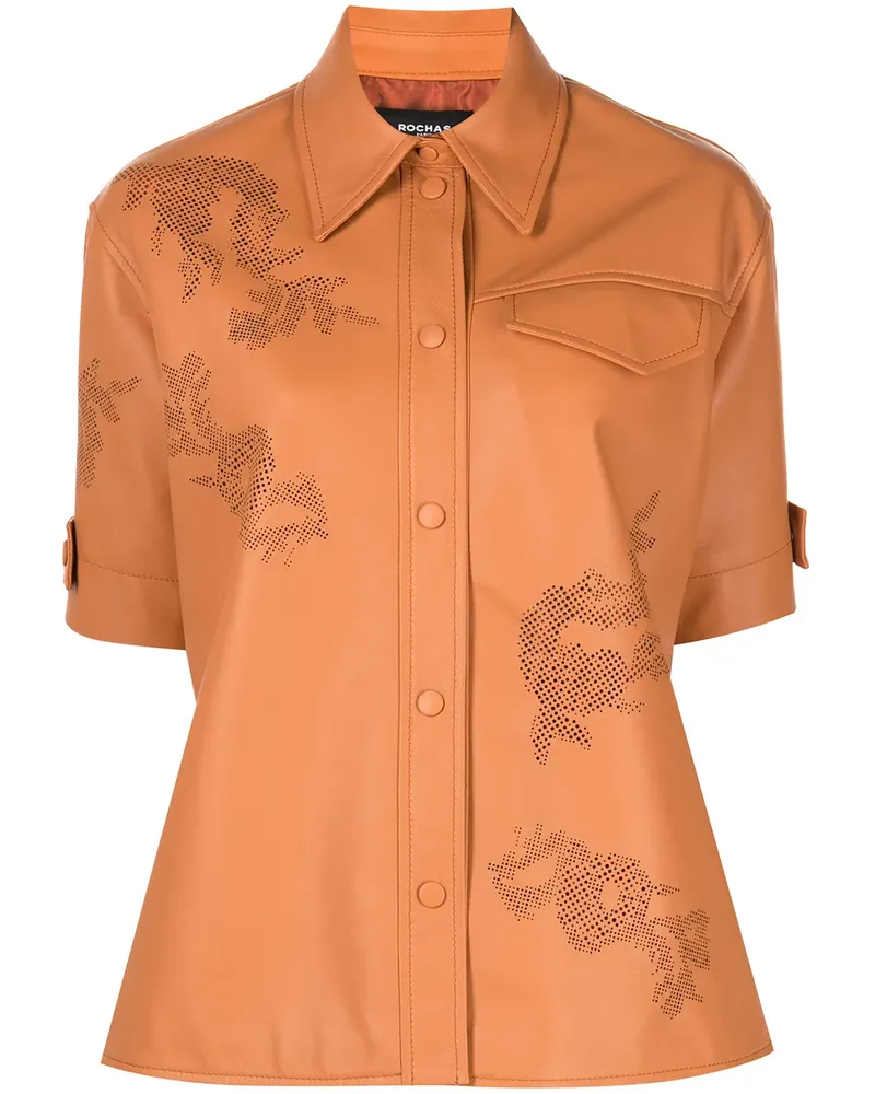 Rochas Soriana Lederhemd - Braun Braun