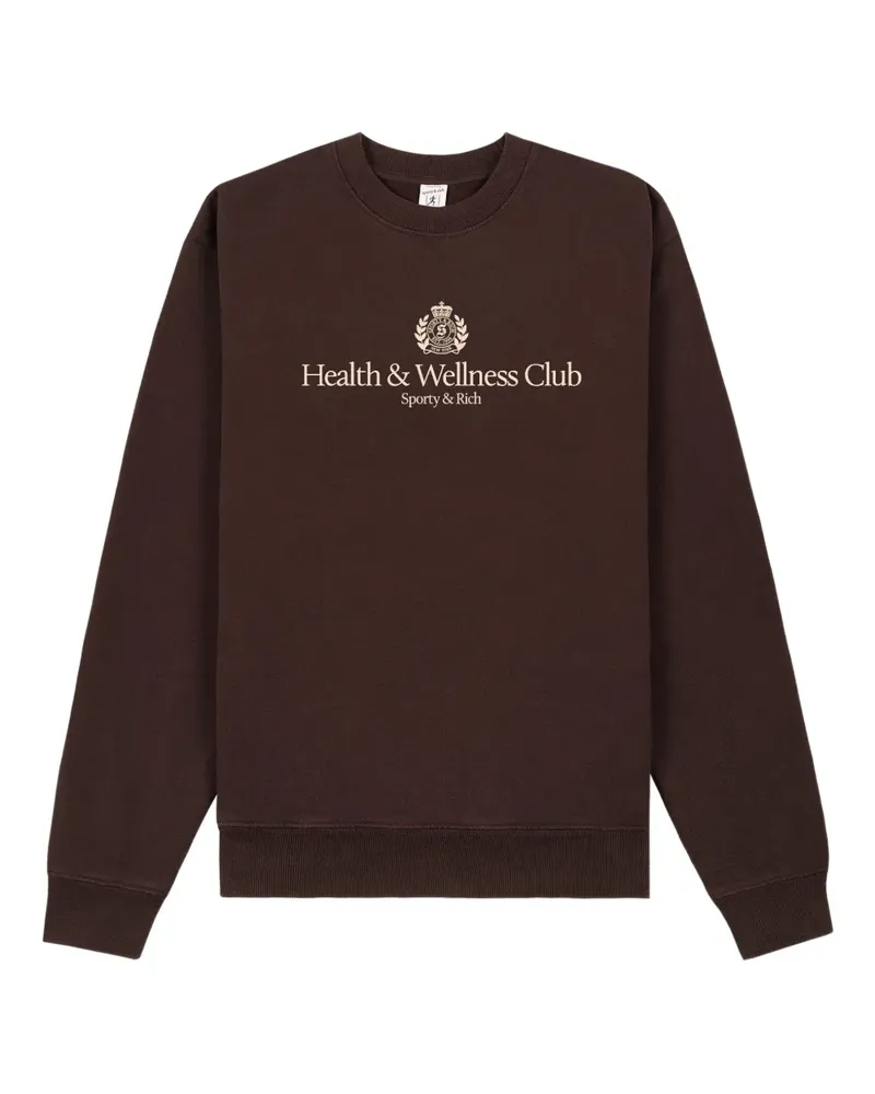 SPORTY & RICH H&W Crest Sweatshirt mit Logo - Braun Braun