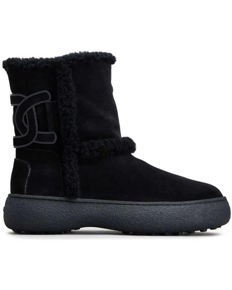 TOD'S Shearling-Stiefel - Schwarz Schwarz
