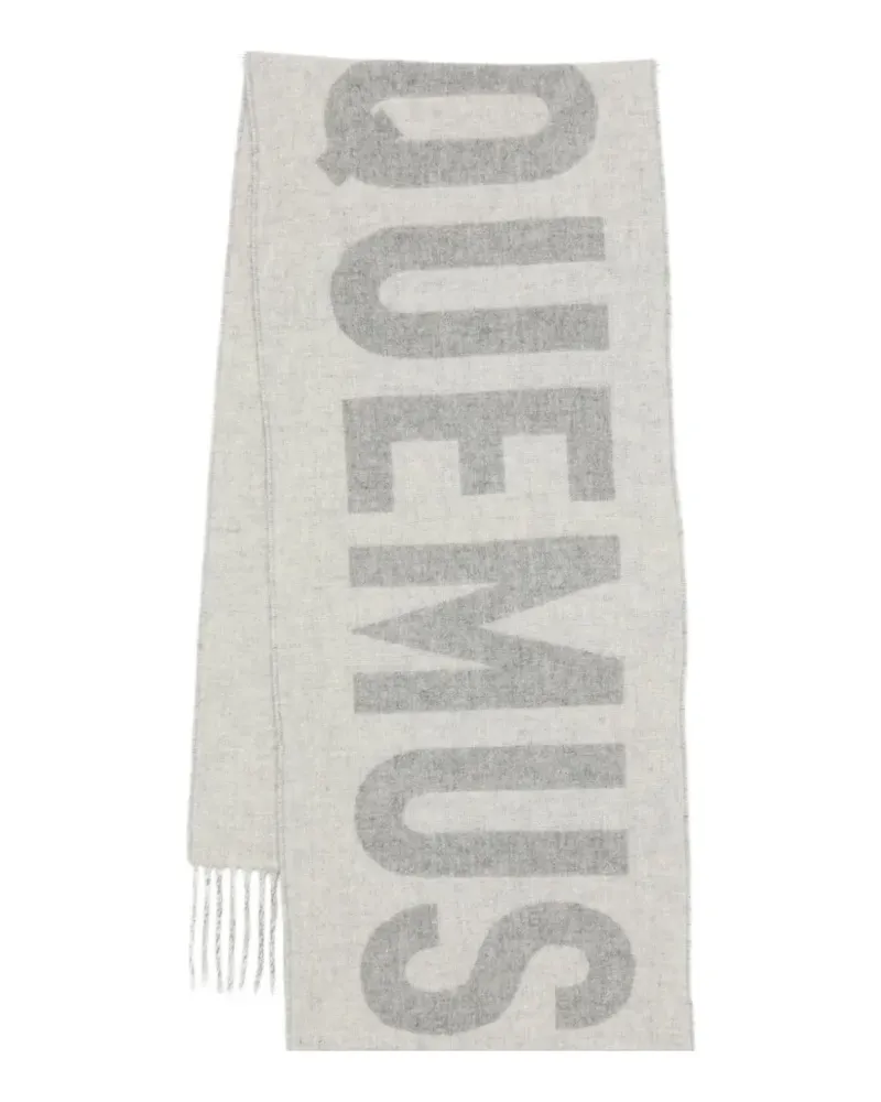 Jacquemus logo fringed scarf - Grau Grau