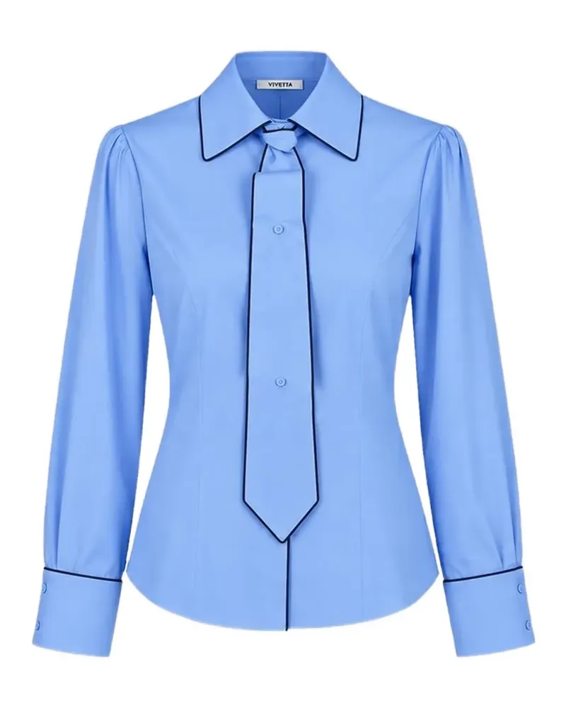 Vivetta tie-detail contrast-trim shirt - Blau Blau