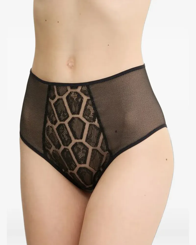 Chantelle lace-panelled mesh briefs - Schwarz Schwarz