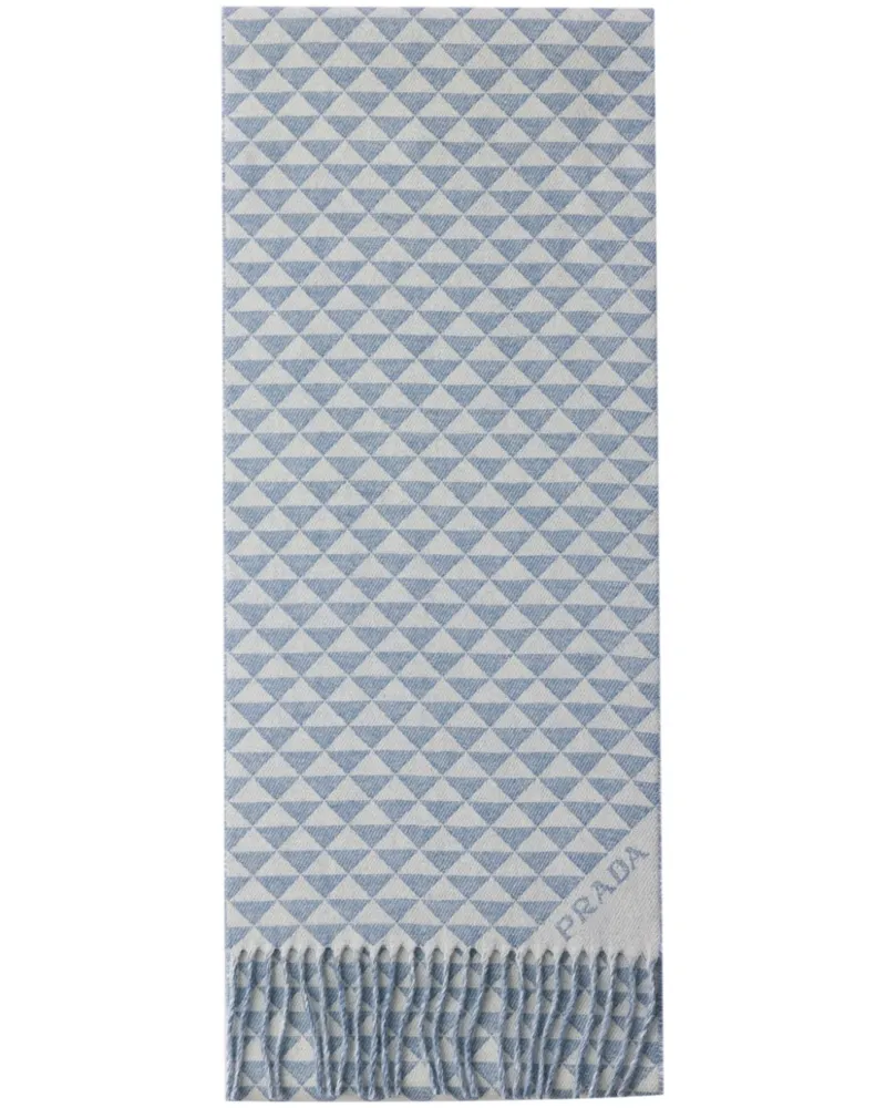 Prada Symbole Schal - Blau Blau