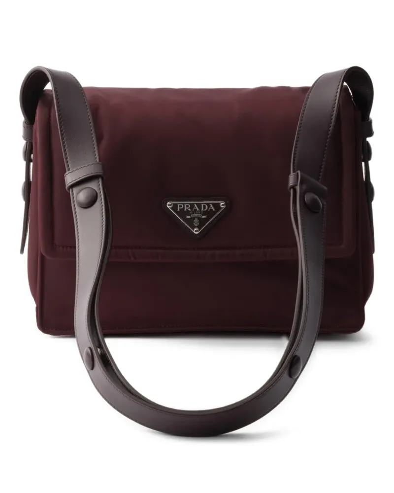 Prada Kleine gepolsterte Schultertasche aus Re-Nylon für Reisende - Rot Rot