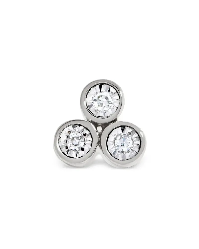 Monica Vinader Einzelner 14kt Diamond Cluster Weißgoldohrring - Silber Silber