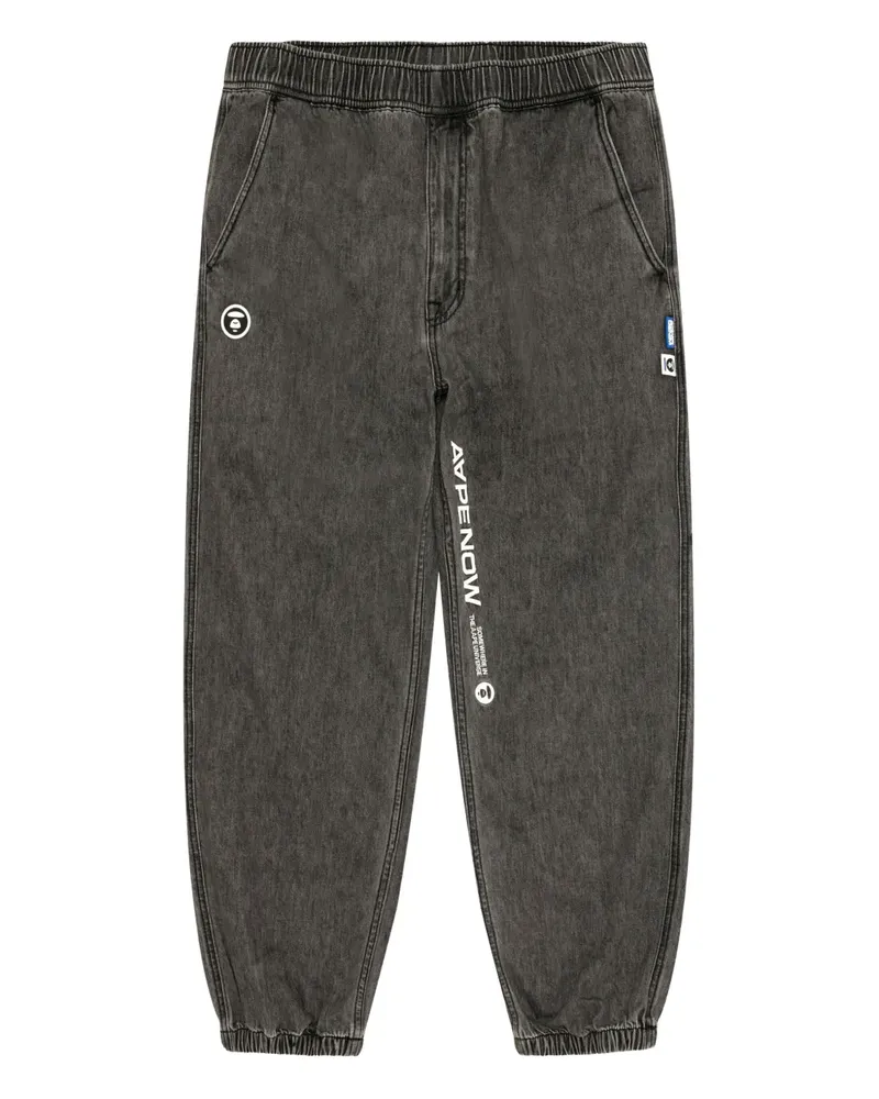 BAPE Ape Now Jeans mit Logo-Applikation - Grau Grau