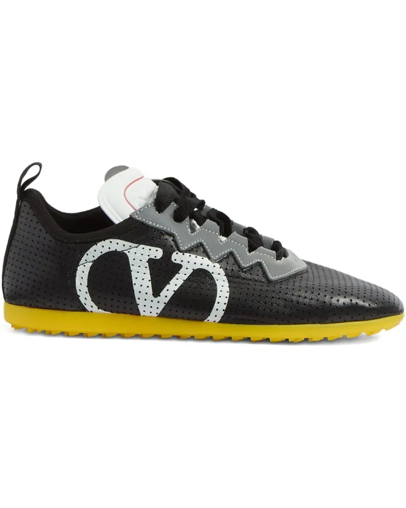 Valentino Garavani Perforierte Chromathon Sneakers - Schwarz Schwarz