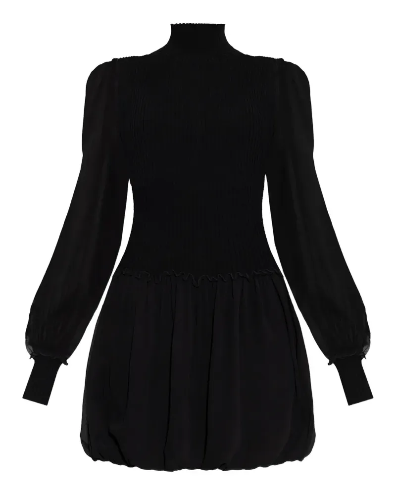 Frame Denim sheer-sleeve mini dress - Schwarz Schwarz