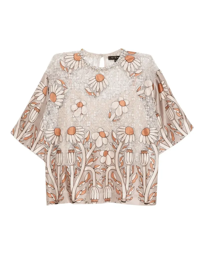Biyan Top mit Blumen-Print - Nude Nude