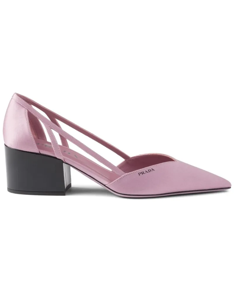 Prada Satin-Pumps mit Cut-Out 55mm - Rosa Rosa