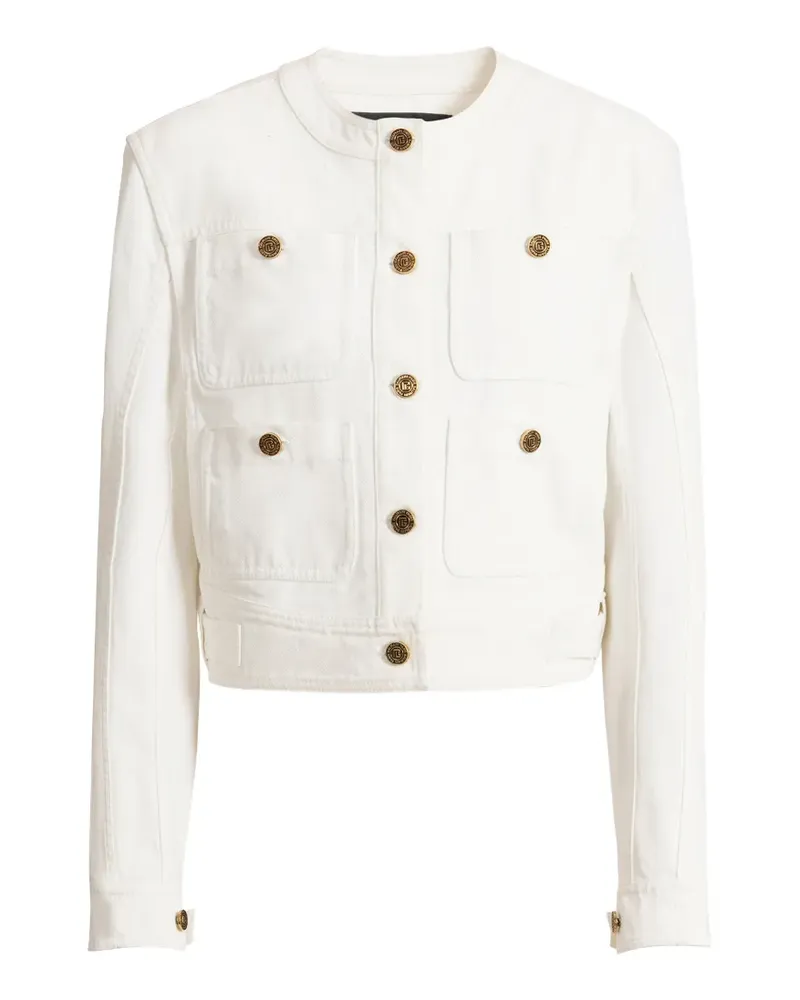 Balmain Jeansjacke mit Taschen - Weiß Weiß