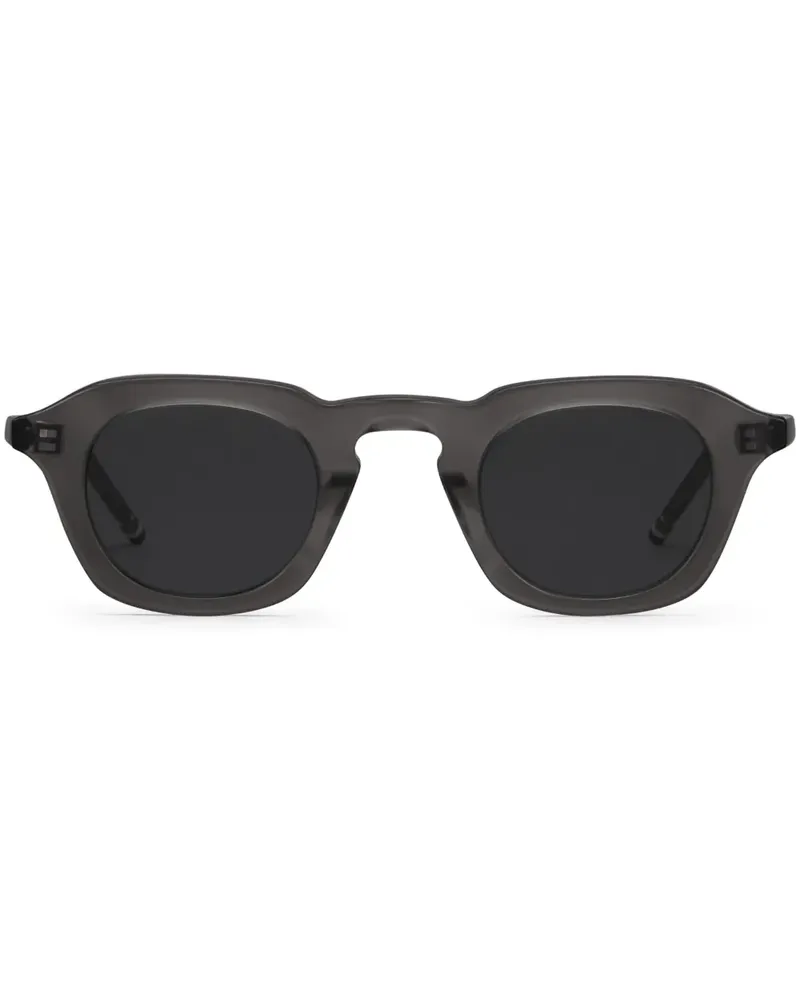 Thom Browne Sonnenbrille mit eckigem Gestell - Grau Grau