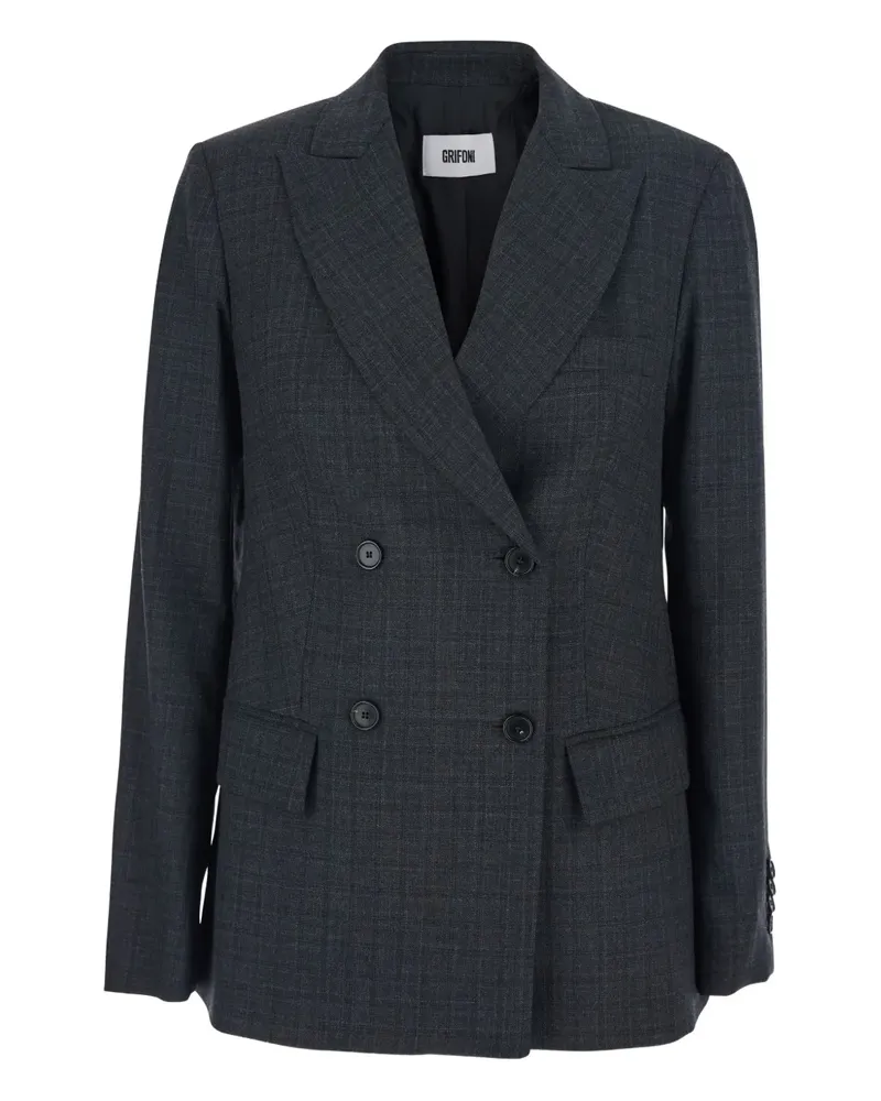 Mauro Grifoni double-breasted checked blazer - Grau Grau