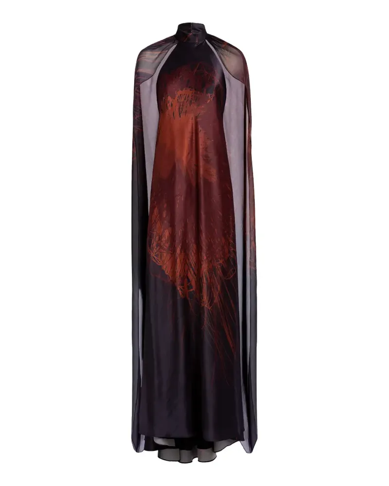 Silvia Tcherassi Sabina cape-detail maxi dress - Blau Blau