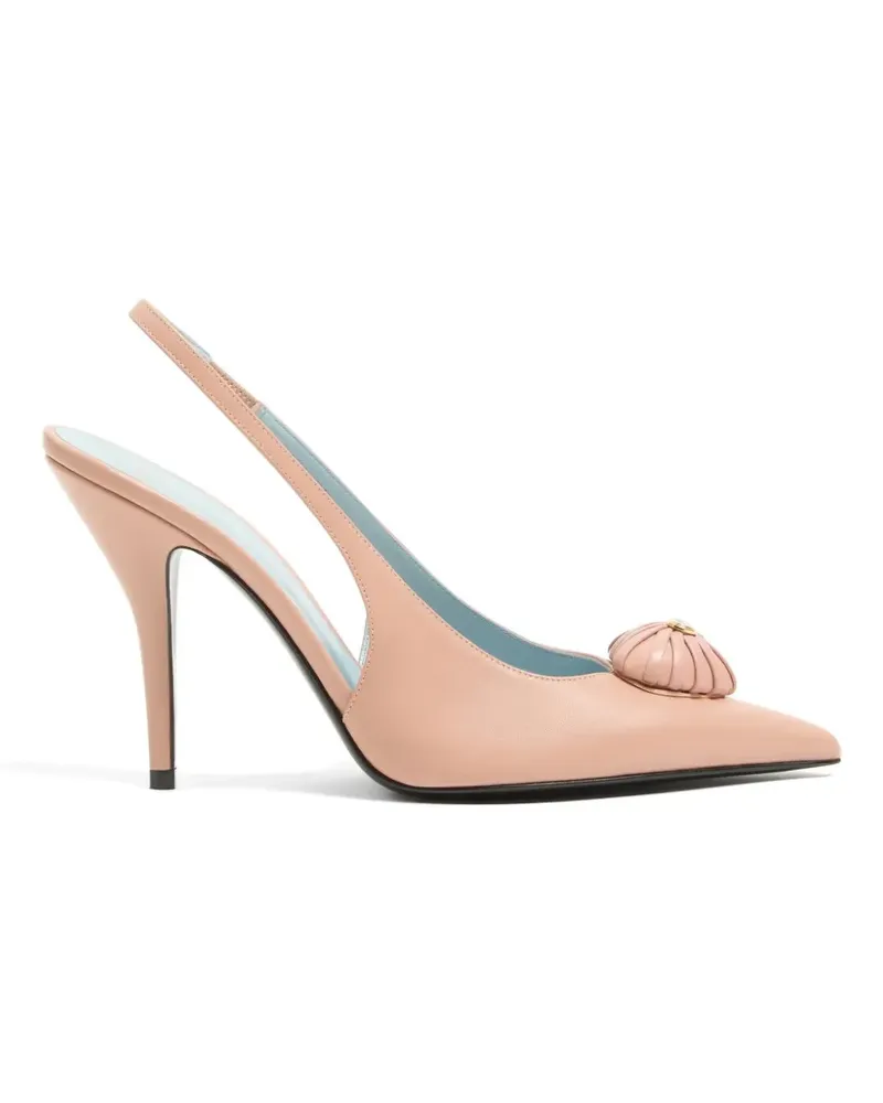 Valentino Garavani Coeur Royal Slingback-Pumps aus Ziegenleder 100mm - Rosa Rosa