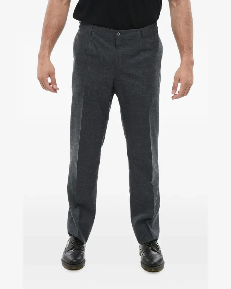 Corneliani linen-blend belt-loop trousers - Grau Grau