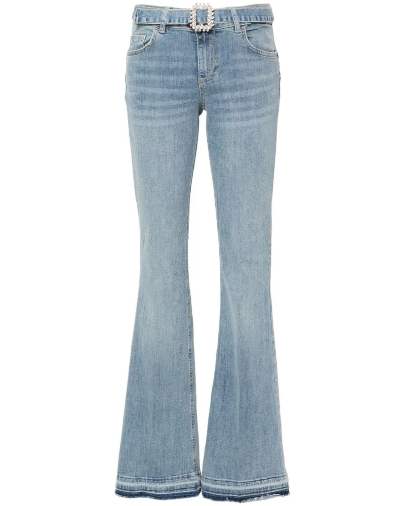 Liu Jo Halbhohe Schlagjeans mit Gürtel - Blau Blau