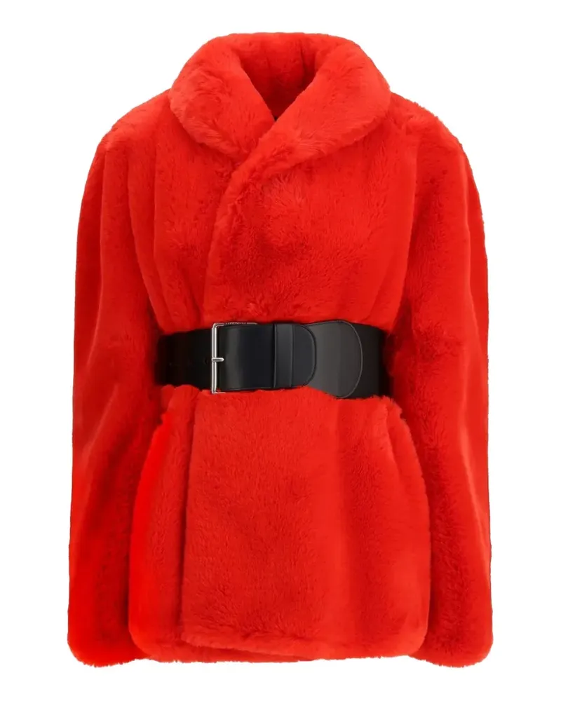 Balenciaga belted faux-fur jacket - Rot Rot