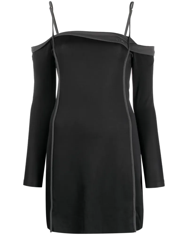 Diesel D-Rappy Minikleid mit Logo-Stickerei - Schwarz Schwarz