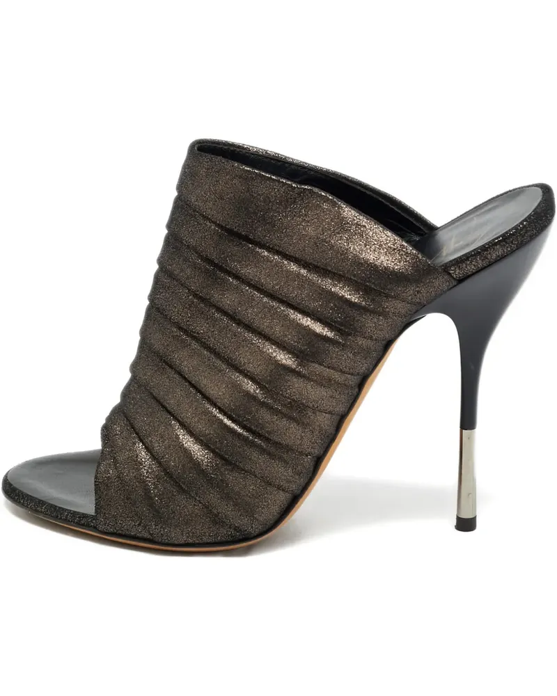 Giuseppe Zanotti Skulpturale Mules im Metallic-Look - Braun Braun