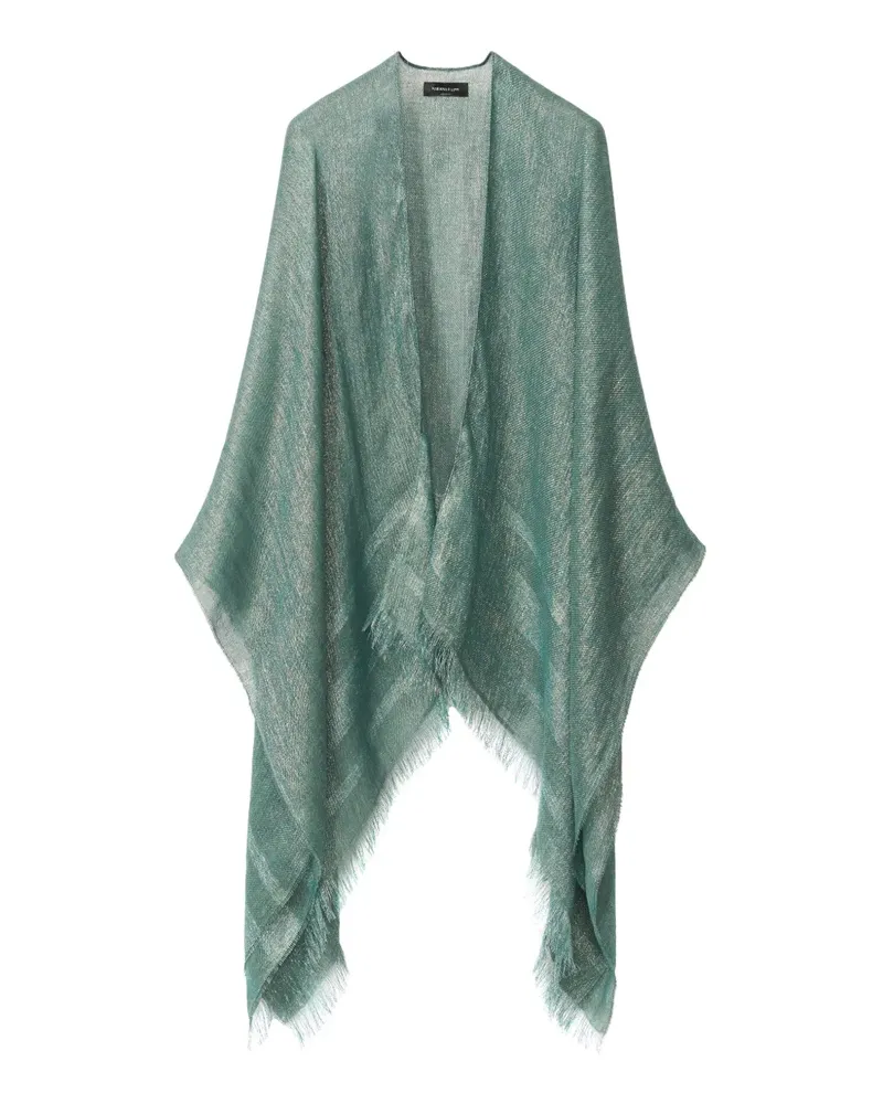 Fabiana Filippi Cape mit metallischem Garn - Grün Grün