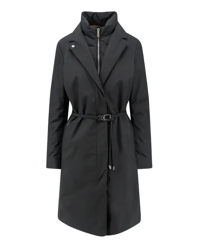 MOORER Mantel im Layering-Look - Schwarz Schwarz