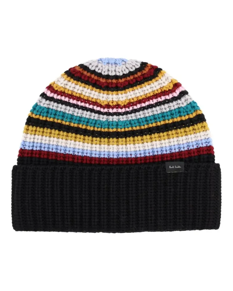 Paul Smith Gestreifte Beanie - Schwarz Schwarz