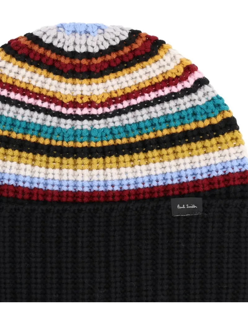 Paul Smith Gestreifte Beanie - Schwarz Schwarz
