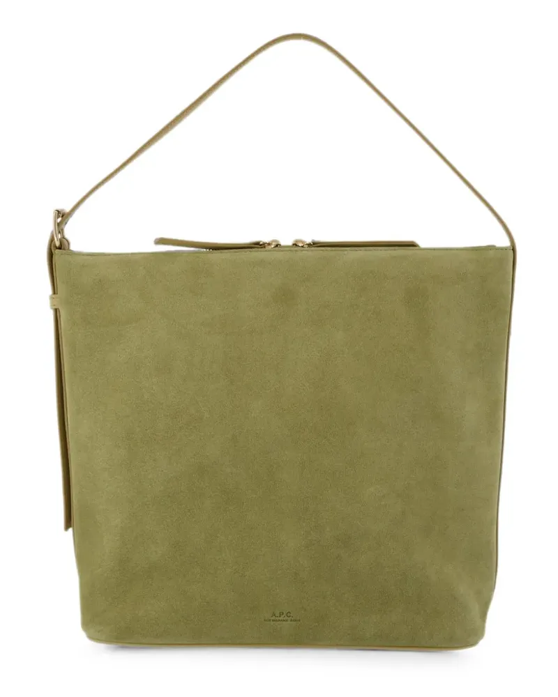 A.P.C. Vera suede shoulder bag - Grün Grün