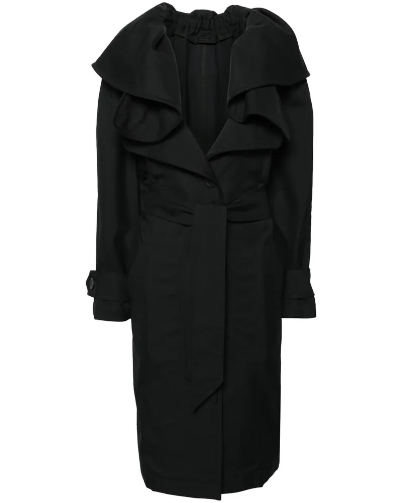 Viktor & Rolf Gabardine-Trenchcoat mit Gürtel - Schwarz Schwarz