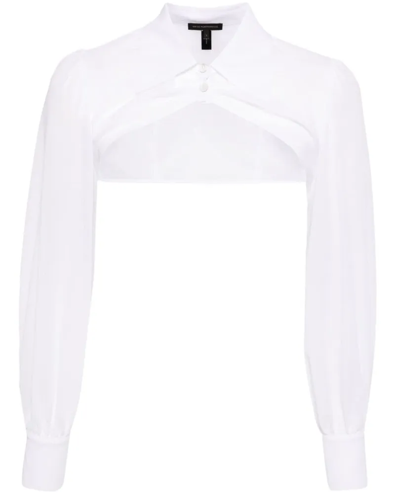 Kiki De Montparnasse Cropped-Hemd aus Baumwolle Weiß