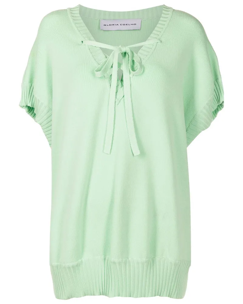 Gloria Coelho Bluse mit Schleifenverschluss - Grün Grün
