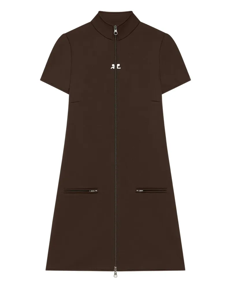 Courrèges Minikleid mit kurzen Ärmeln - Braun Braun