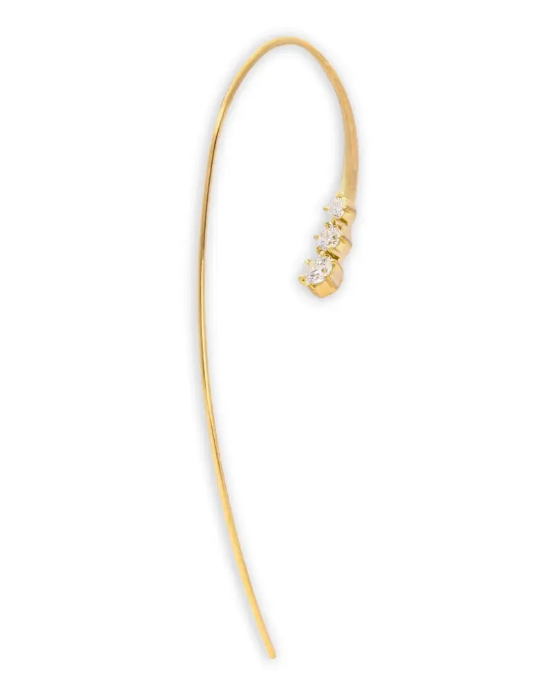 Jade Trau 18kt Three Stone Gelbgoldohrring mit Diamanten Gold