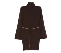 Minikleid mit Logo-Kette - Braun