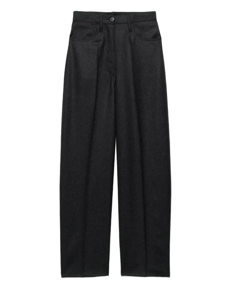 Prada Flanellhose mit Triangel-Logo - Grau Grau