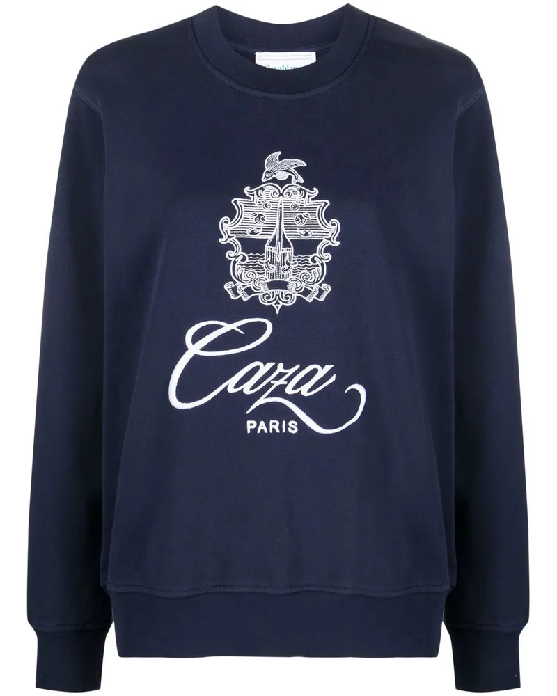 Casablanca Paris Sweatshirt mit Logo-Stickerei Blau