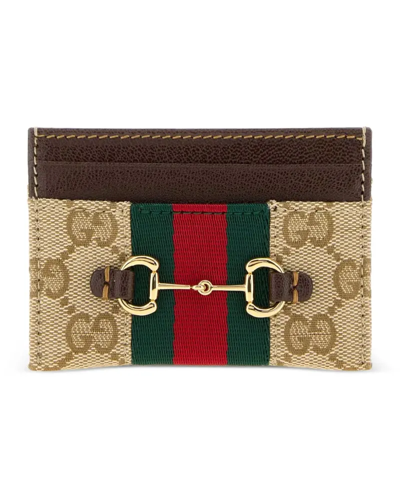 Gucci Horsebit Web-stripe card holder - Nude Nude