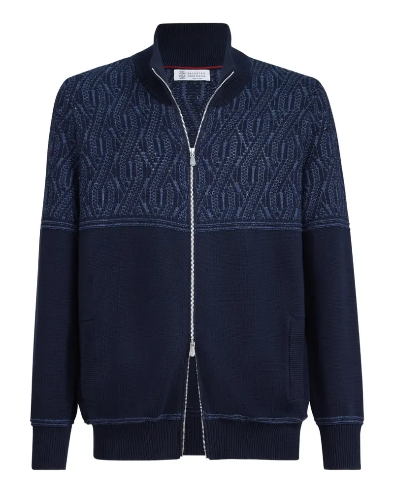 Brunello Cucinelli Cardigan mit Jacquardmuster - Blau Blau