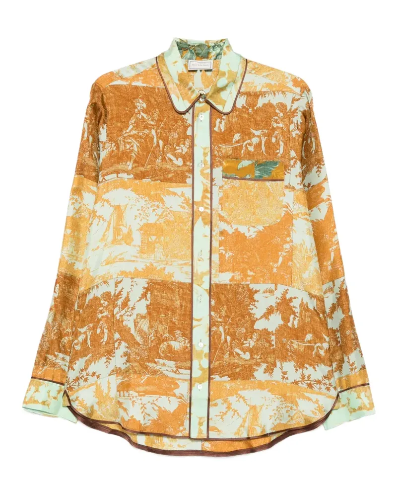 Pierre-Louis Mascia Aloe Toile de Jouy-print shirt - Orange Orange